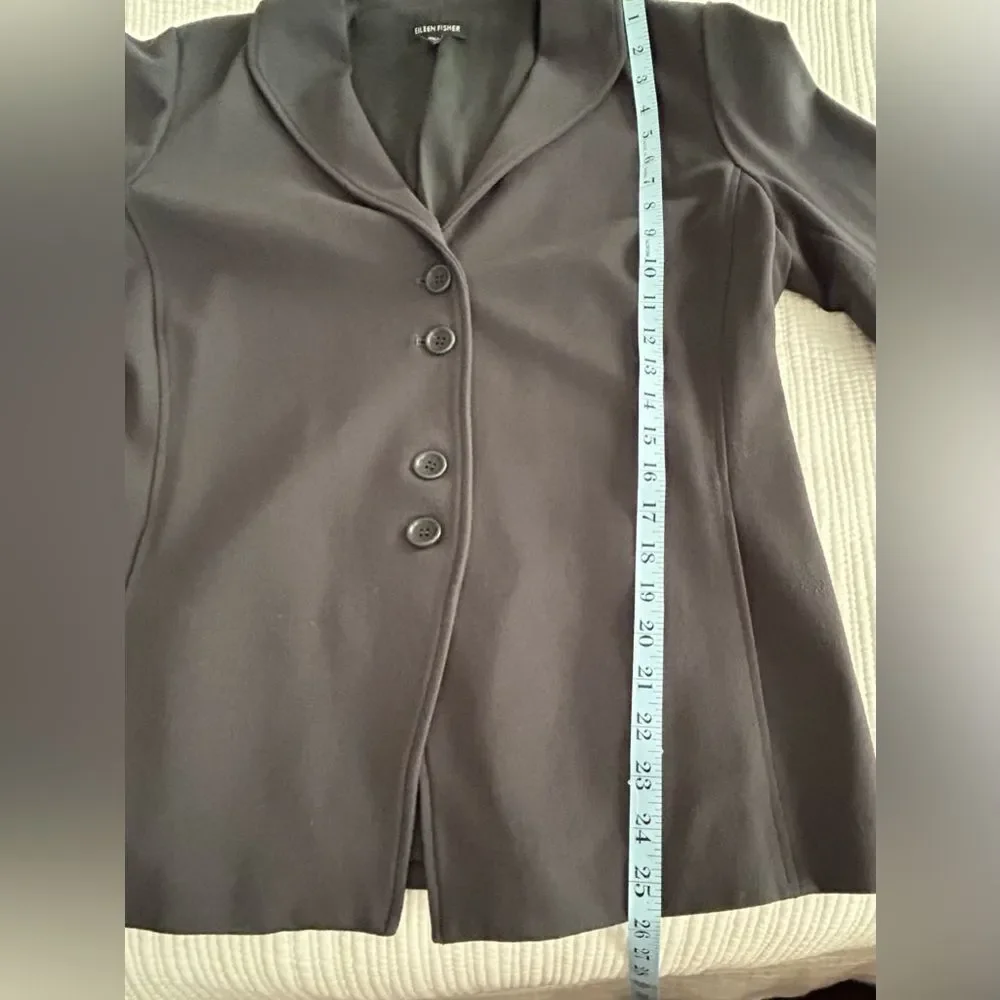 Eileen Fisher System Women’s Charcoal Gray Button Blazer Silk Lining Size Large - Picture 12 of 12